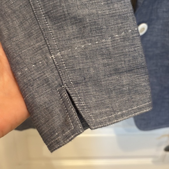 Lafayette 148 Size 8 New York Blue Textured Blazer Cotton Linen Large Medium - Picture 7 of 10